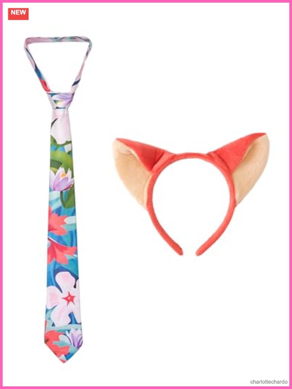 Fox Ears Headband & Necktie Set Animal Cosplay Halloween Costume Accessories